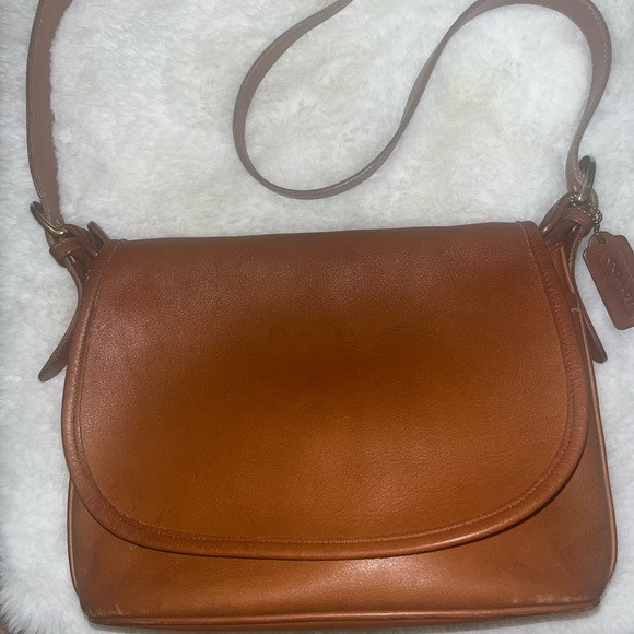 Vintage Coach brown leather fletcher flap bag 4150 | Poshmark