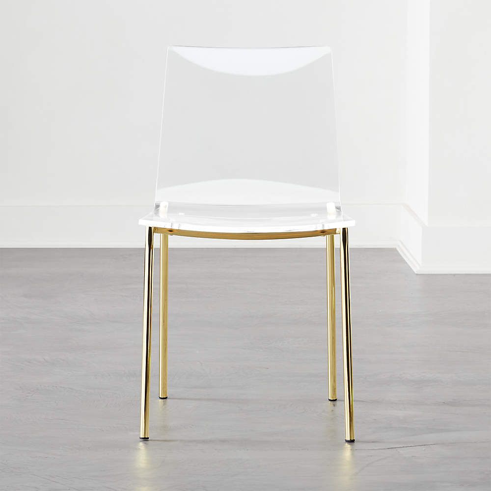 Chiaro Clear Chair Gold + Reviews | CB2 | CB2