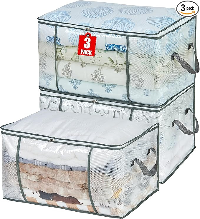 80L Clear Large Storage Bag, Clothes Storage Containers for Organizing Closet, Bedroom, Underbed,... | Amazon (US)