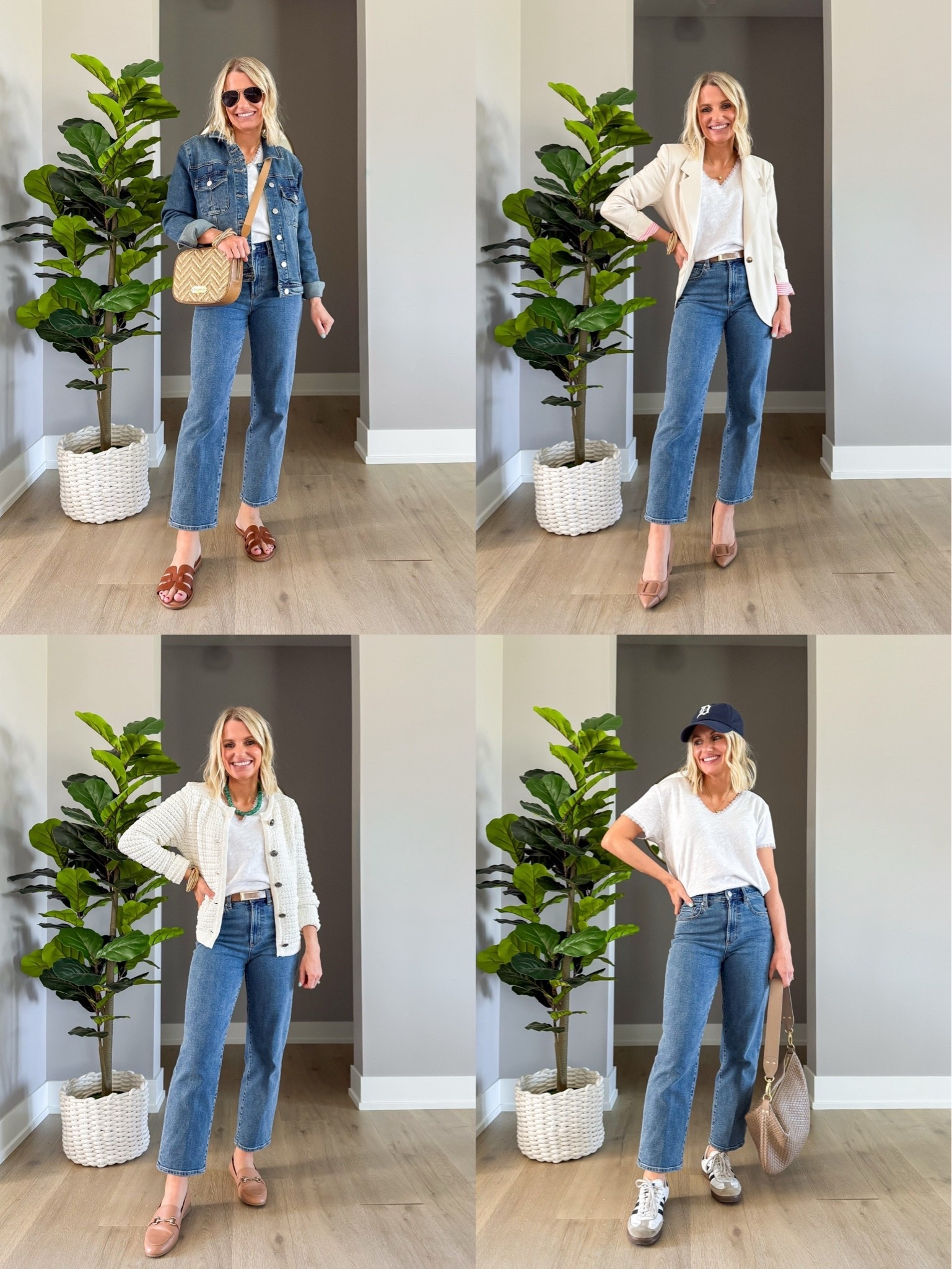 4 ways to style straight leg cropped jeans! 
I’m styling my True jeans from my DEAR JOHN x KATIE HALLER capsule wardrobe collection with my white Sunny top, also from the collection! Jeans run slightly small, I recommend going up a size! 
✨Use code: DJXKATIE20 for 20% off at @dearjohndenim

#LTKOver40 #LTKPetite #LTKootd