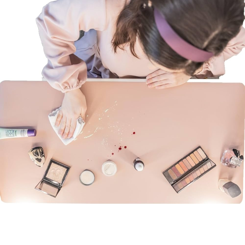 Makeup Mat for Vanity Top Protector, Cover Work Table Waterproof, Oilproof Dustproof Smooth and S... | Amazon (US)