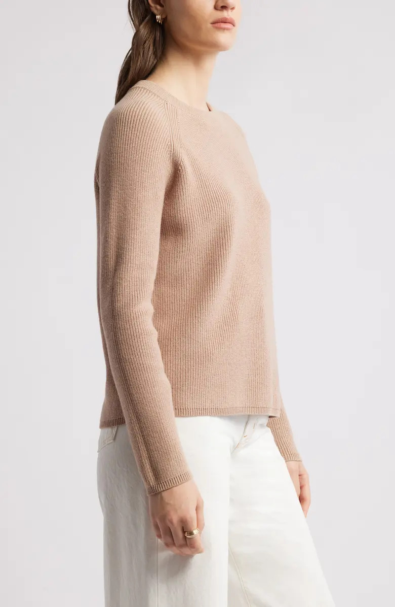 Rib Organic Cotton & Merino Wool Sweater | Nordstrom