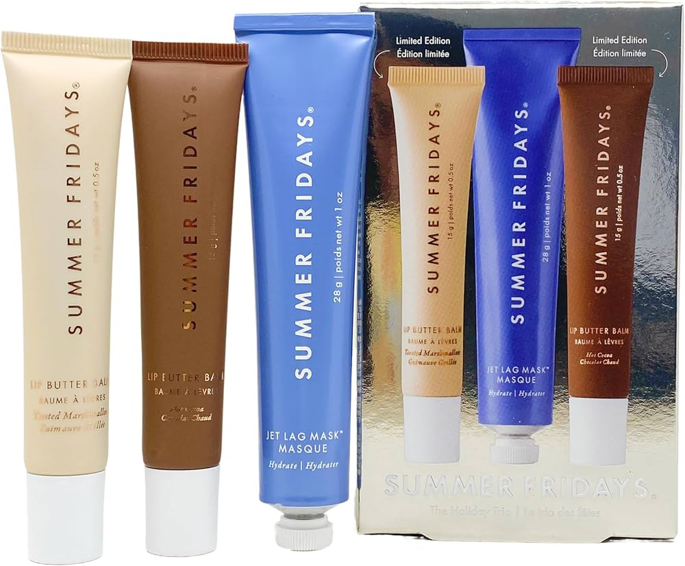 Summer Fridays The Holiday Trio - Lip Butter Balm in Hot Cocoa & Toasted Marshmallow and Jet Lag ... | Amazon (US)