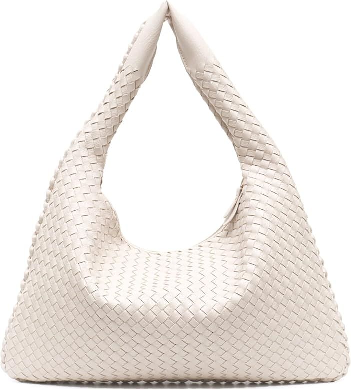 Handmade Woven Hobo Women Top-handle Shoulder Bags Large Capacity Shopping Dumplings Bag Casual U... | Amazon (US)