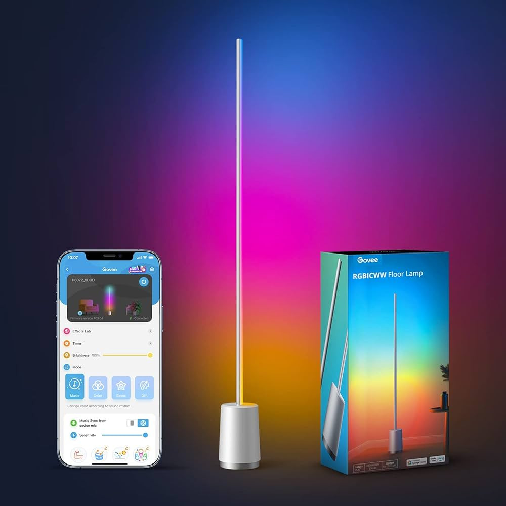 Govee Floor Lamp, RGBIC Lyra Color Changing Corner Lamp, Modern LED Lights with Wi-Fi App Control... | Amazon (US)