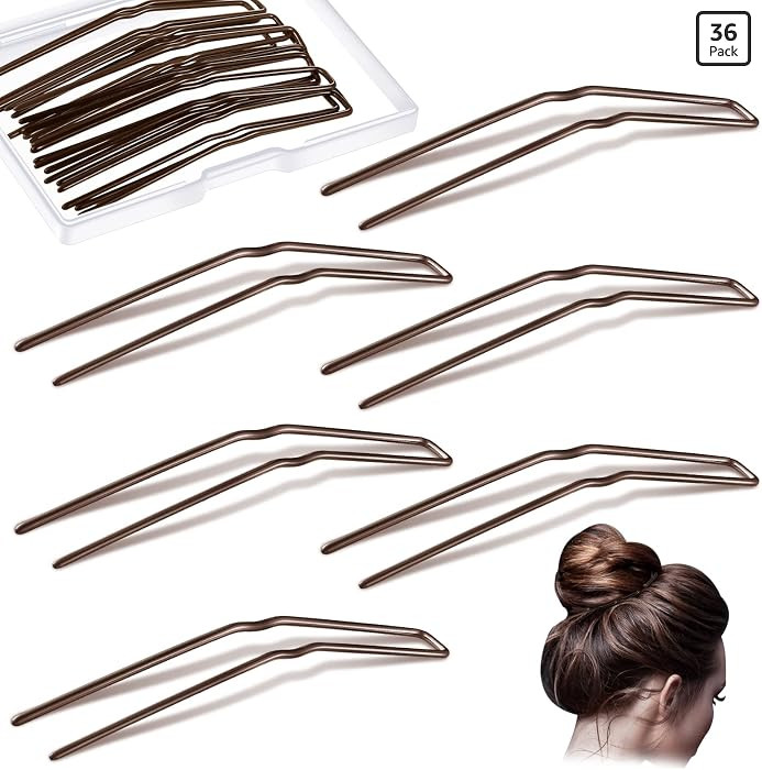Waydress 36 Pieces U Shaped Hair Pins for Buns Bobby Pins for Women Thick Long Curly Hair Metal U... | Amazon (US)