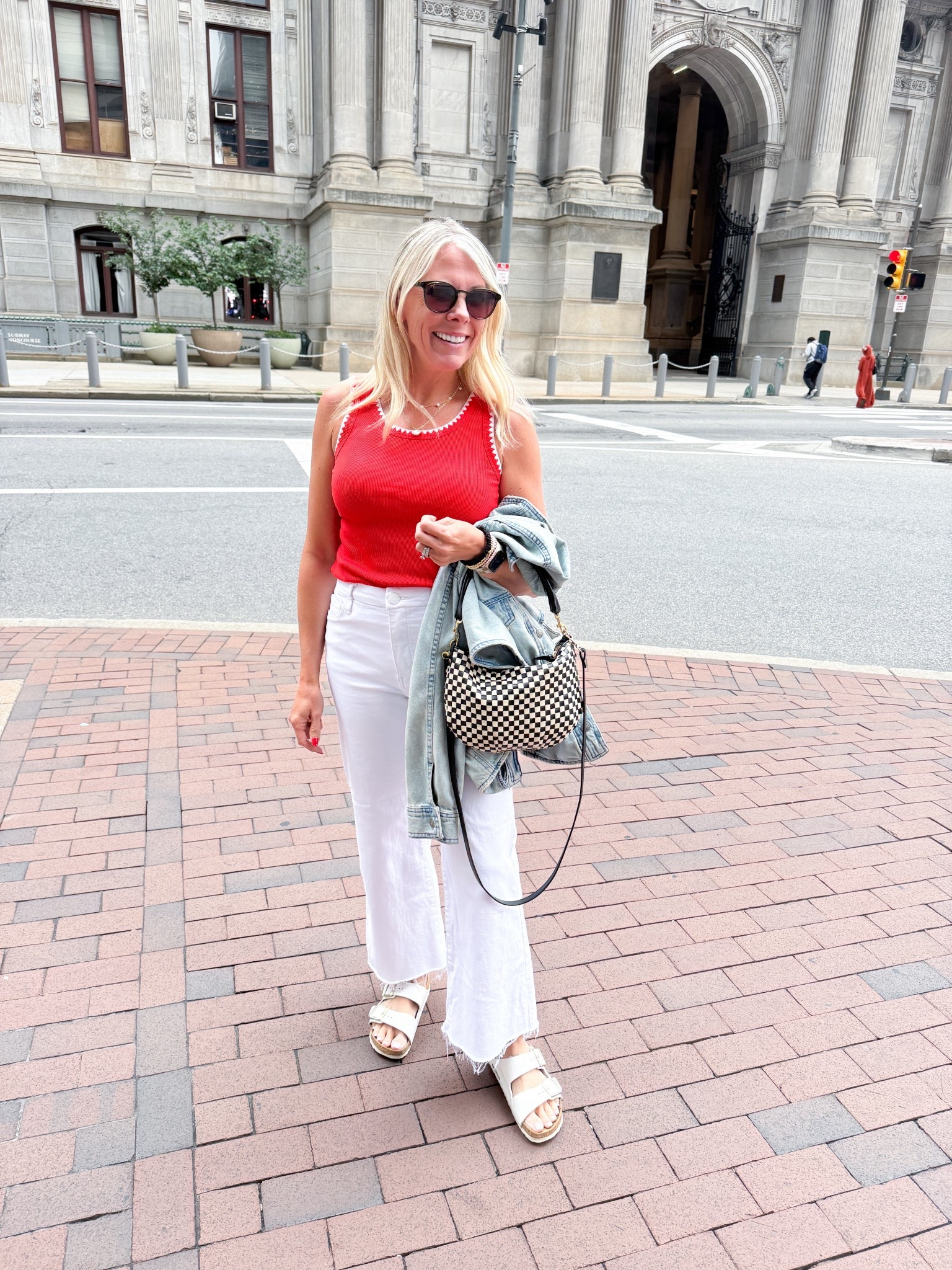 Size 0 white jeans run big I sized down one. Kids XXL tank top similar to the Z supply tank. 38 birks 

#LTKOver40 #LTKTravel #LTKStyleTip