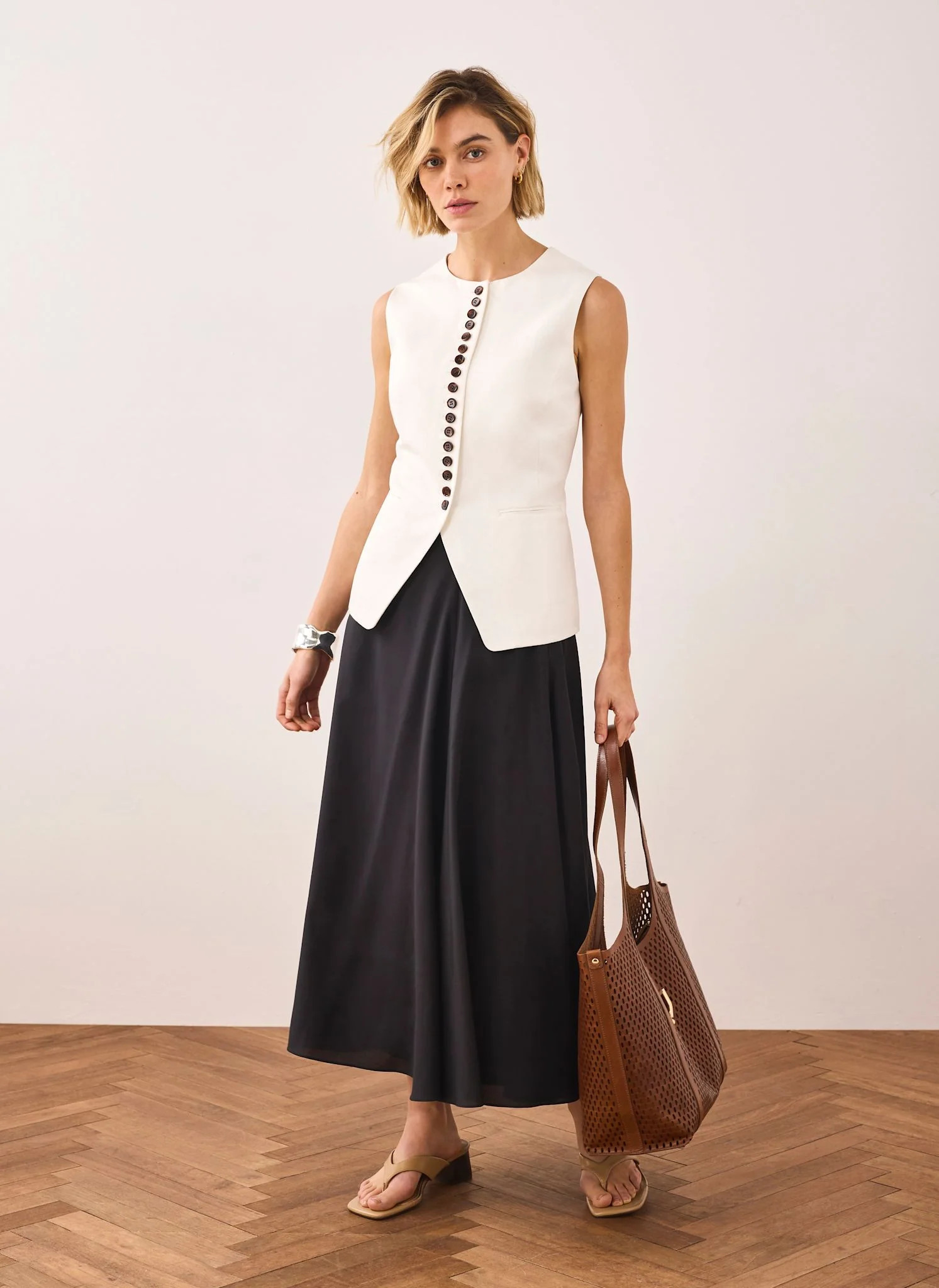 Black A Line Midi Skirt | Mint Velvet