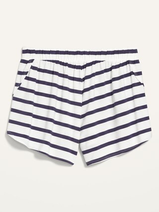 High-Waisted Sunday Sleep Ultra-Soft Dolphin-Hem Pajama Shorts for Women -- 3-inch inseam | Old Navy (US)