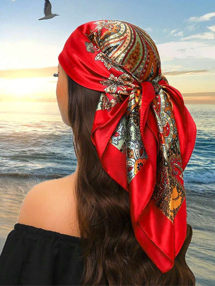 1pc Luxury Sun Protection Oversized Square Scarf, 35.4in Fashion Print Shawl Neck Scarf, Versatile For All Seasons For Dress
4.97
(500+)
 | SHEIN