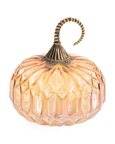 Diamond Textured Glass Pumpkin | Marshalls