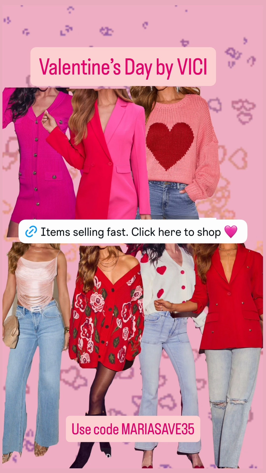 Hurry items selling fast!! Get ready for Valentine’s Day with Vici’s new collection. Use code MARIASAVE35 at checkout for 35% off. 

#LTKootd #LTKgrwm #LTKSeasonal