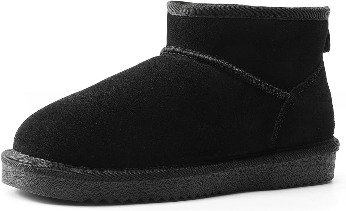 DREAM PAIRS Genuine Suede Ankle Winter Mini Boots for Women Slip On Faux Fur Lining Water Resista... | Amazon (US)