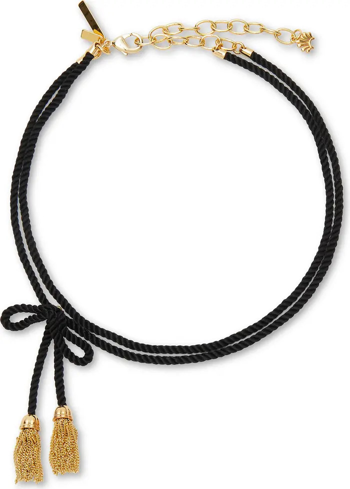 Jet Rope Bow Tassel Neckace | Nordstrom