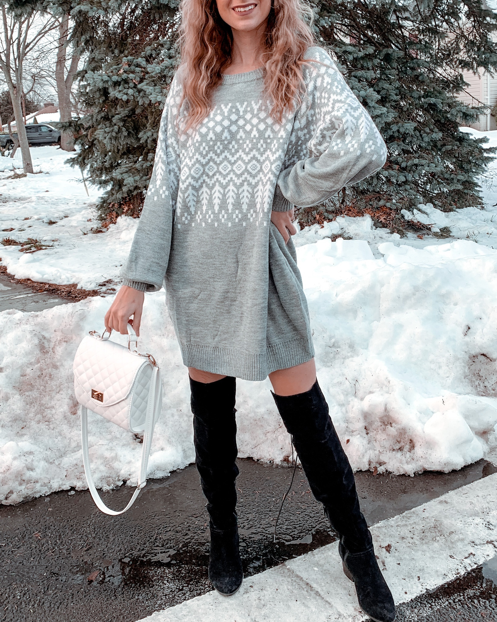 Amazon dress, sweater dress, amazon sweater dress, long sleeve dress, sweater dress outfit, black otk boots, over the knee boots, knee high boots, tall boots, amazon fashion, winter outfit, winter looks, affordable fashion, Nov 14

#LTKstyletip #LTKunder50 #LTKHoliday