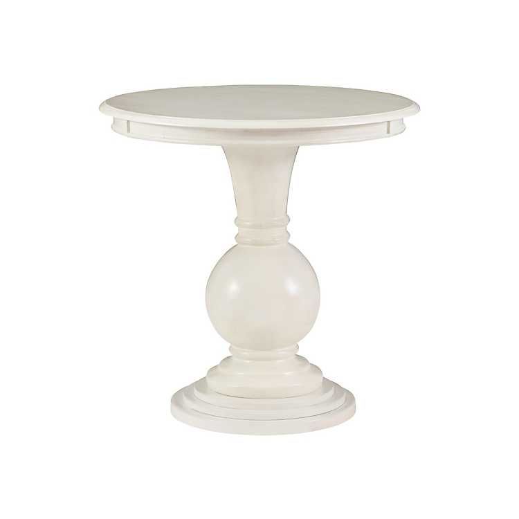 New! White Wood Round Base Side Table | Kirkland's Home