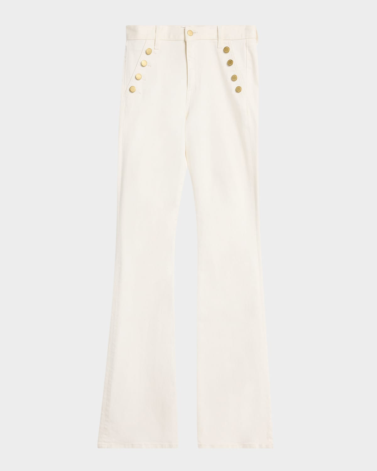 Helena Sailor-Button Straight Leg Jeans | Neiman Marcus