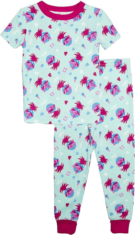 DREAMWORKS TROLLS Movie 2 Piece Pajama Set for Toddler Girls, Poppy Girls PJ, Size 2T to 5T | Amazon (US)