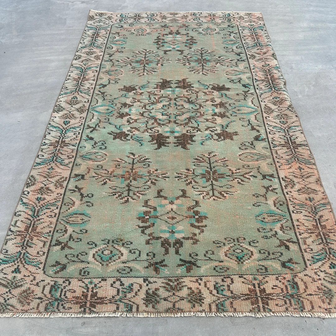 Turkish Rug, 5x8 Area Rug, Vintage Rug, Muted Anatolian Rug, Rugs for Dining Room, 4.5x7.3 Ft Blu... | Etsy (US)