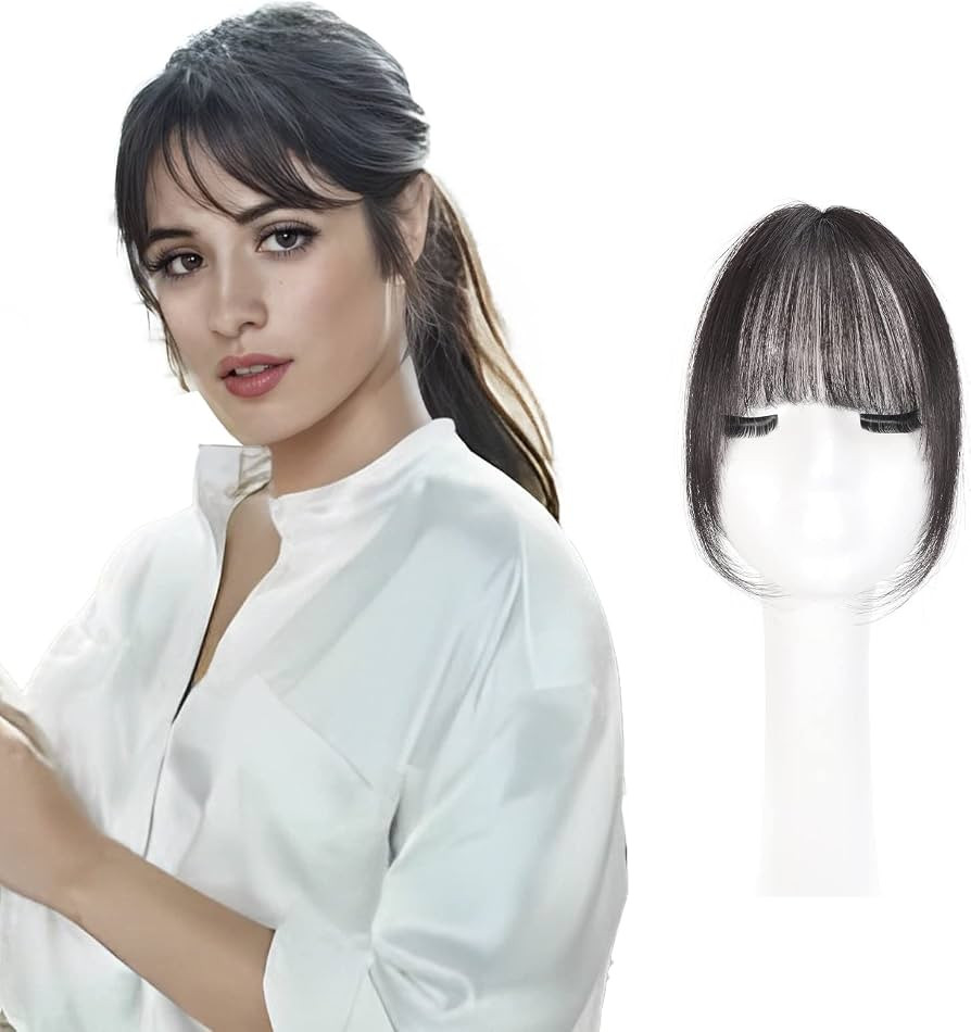 100% Real Human Hair Clip-In Bangs clip-on bangs for women daily wear faux bangs front bangs wisp... | Amazon (US)