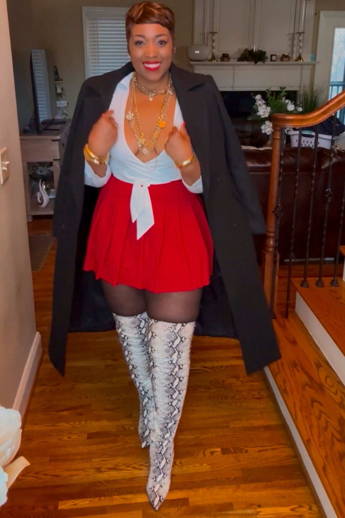 Im in ❤️ with my look for V-Day! Short & Sweet! 
Top: SHEIN (L)
Skirt:Amazon (XL)
Boot: Steve Madden (9.5)
Coat: TikTok (L)
Tights: Target (L/XL)

#LTKMostLoved #LTKMidsize #LTKShoeCrush