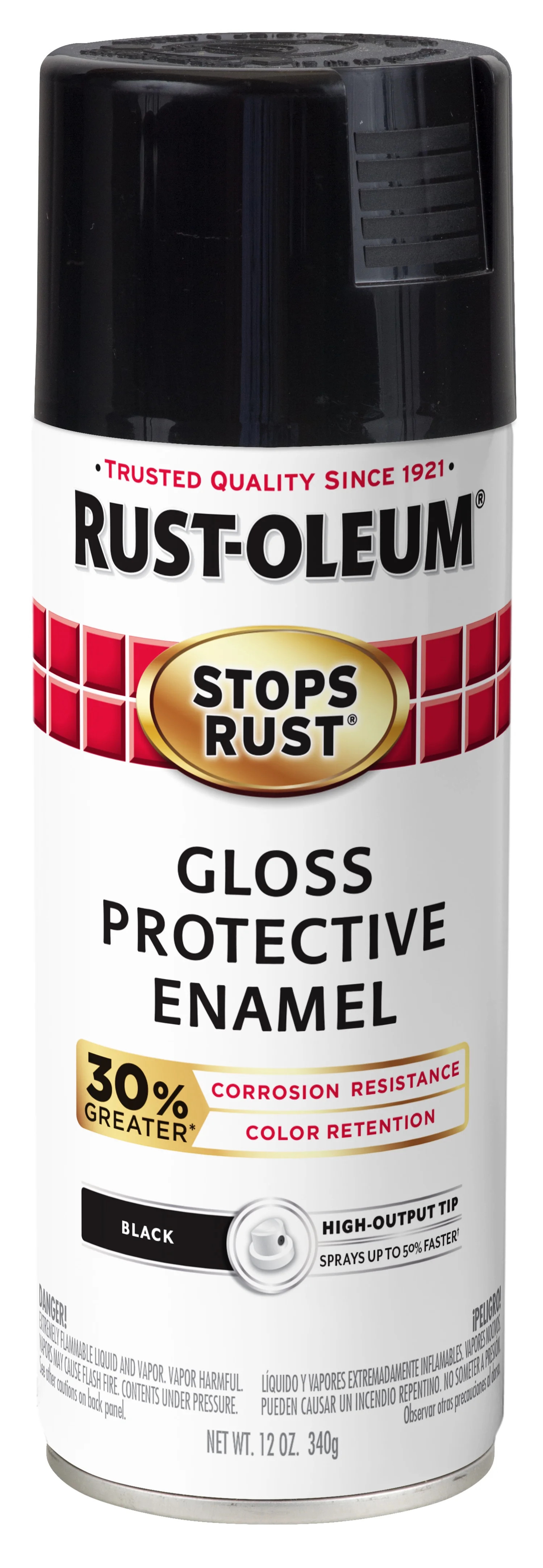 Black, Rust-Oleum Stops Rust Advanced Gloss Spray Paint, 12 oz | Walmart (US)