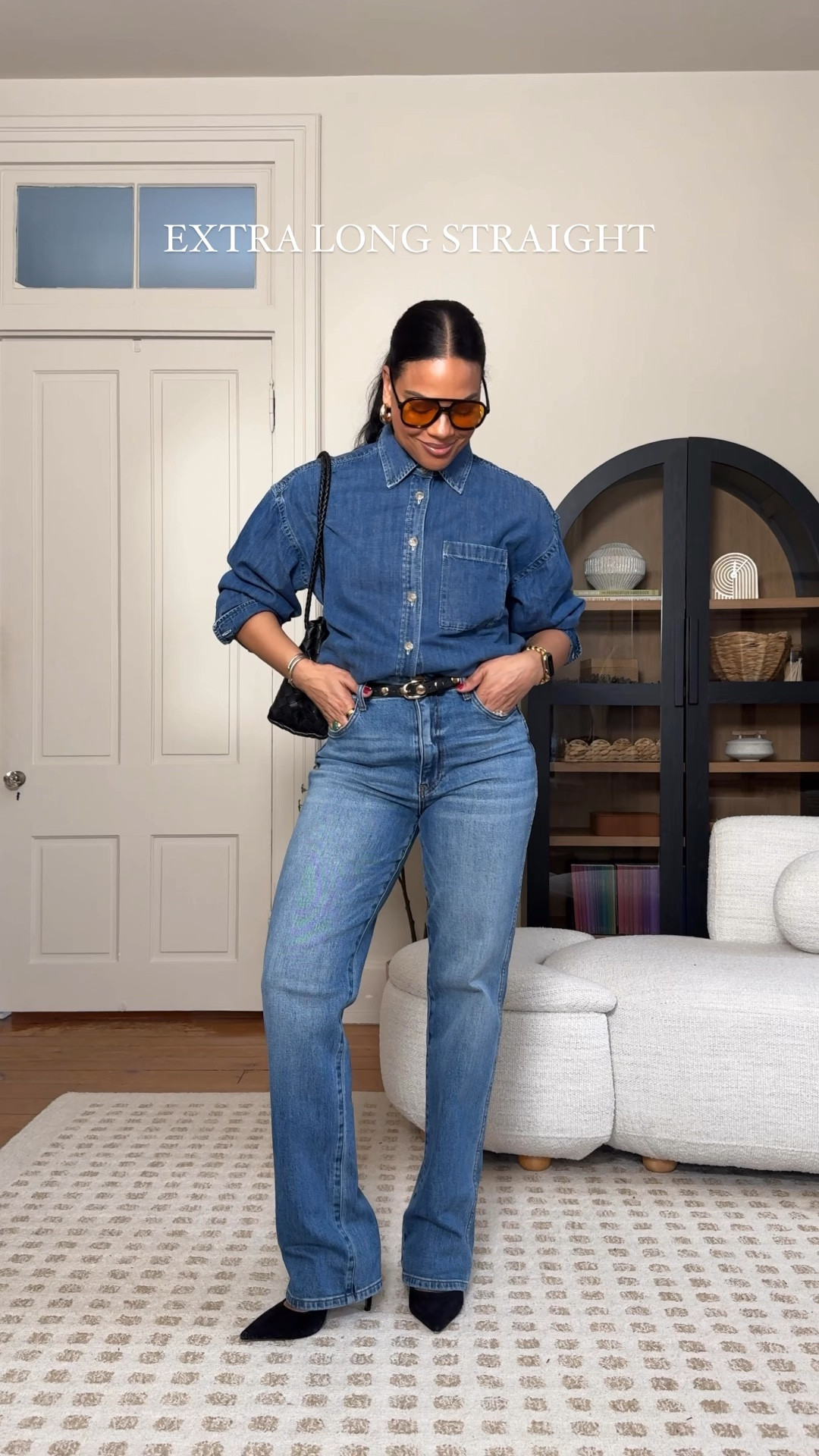 Three denim styles from Kut from the Kloth at @evereveofficial and how I’d wear them. I’m 5’4” :) #EverevePartner 

1. Wide crop: these look great with any shoe: flats, sneakers or boots with a skinny shaft. I like the shape on these and they have a 10 1/4 rise with 27” inseam, and get wider from the bottom of the hip down. True to size.

2. Extra long straight:  these are tall girl friendly with a 33” inseam and 12” rise. At 5’4” I wore them with my highest heels and I also cuffed them at different lengths. Looks great with a tucked blousy top, simple t shirt, or longer button down with a long or short jacket. Incredible fit, true to size and a bit of stretch for bounce back. True to size. 

3. Ankle boot cut: these are fitted throughout with a lots of stretch, slim fit down to the top of the knee with a gradual boot flare from there to the ankle. Looks great with oversized or wide tops, and longer tops/jackets. Another one that’s perfect with any shoe! 10 1/4” rise and 27 1/2” inseam. True to size. 

#LTKOver40 #LTKStyleTip