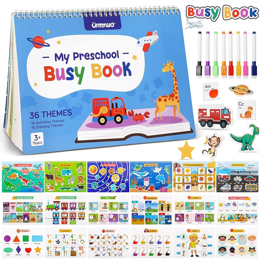 Busy Book for Toddlers, Preschool Learning Activities, Montessori Learning Educational Toys, Trac... | Amazon (US)