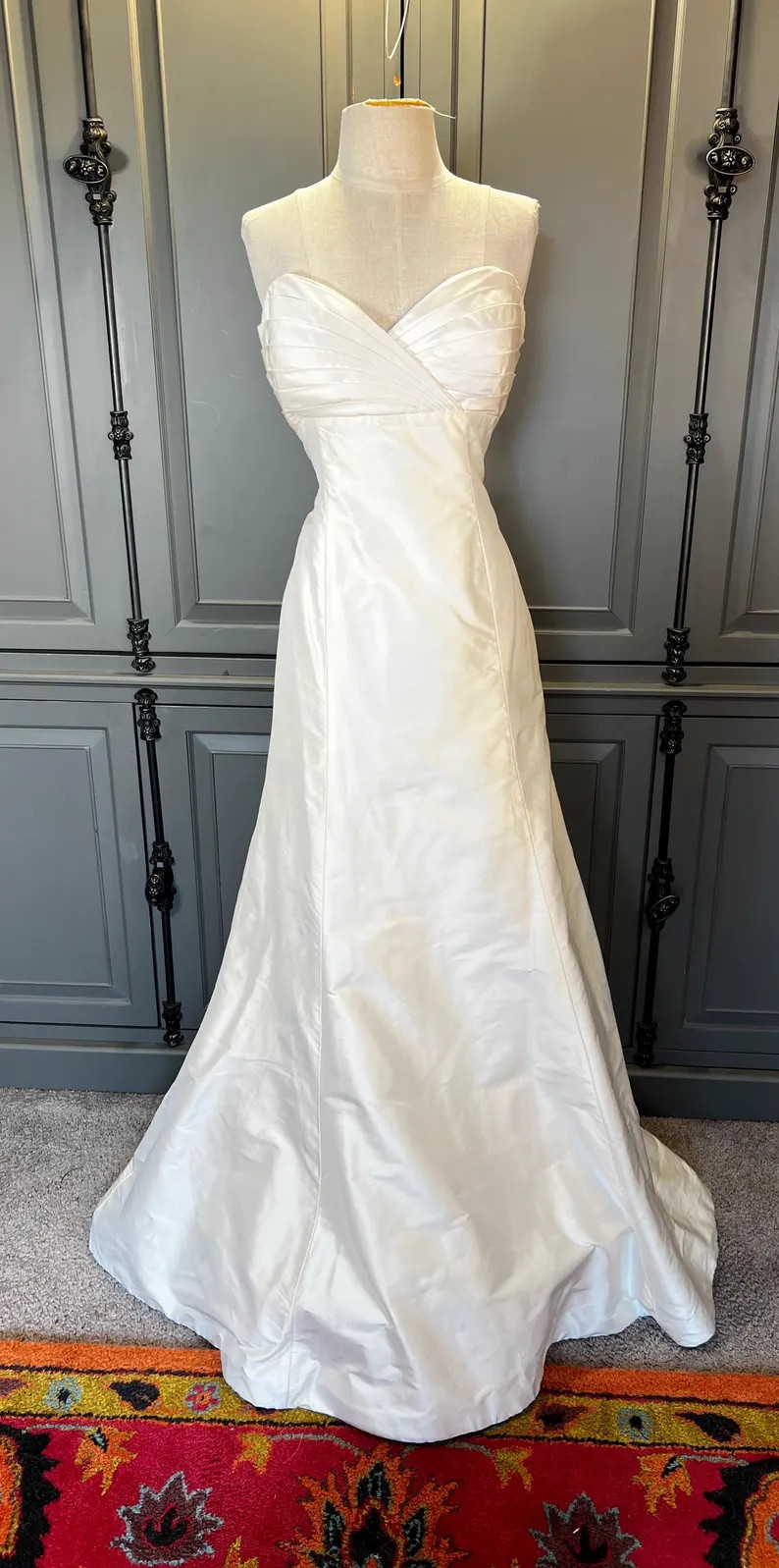 Jenny Yoo simple silk strapless gown Size 8 | Etsy (Global)