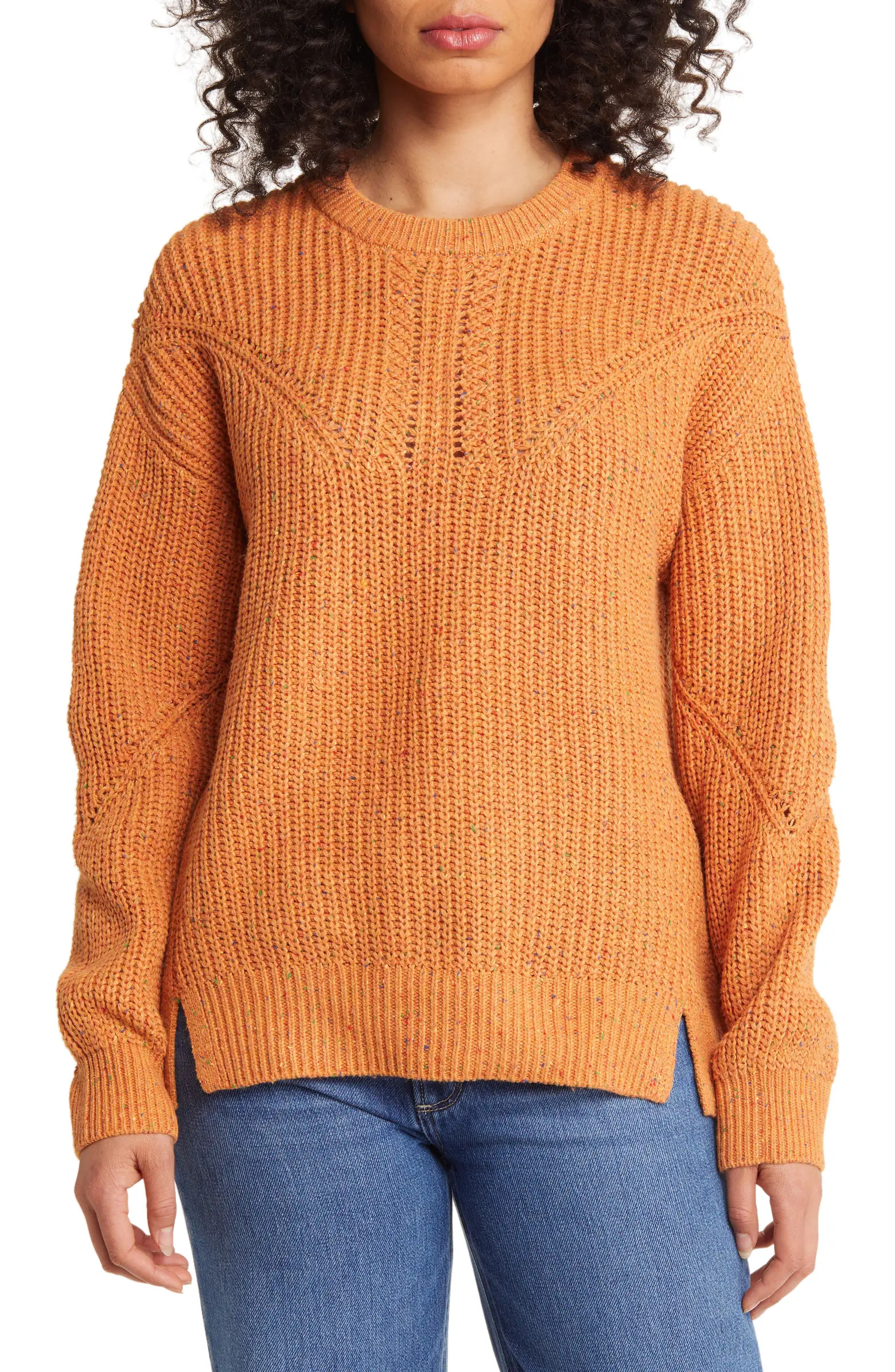 Caslon® Pointelle Detail Shaker Stitch Sweater | Nordstrom | Nordstrom