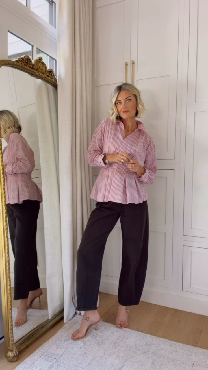 This pink & brown striped shirt looks so cute with brown pants! This is such a great top to have for workwear! Wearing XS/2

Loverly Grey, Target, fall workwear, pink and brown, barrel jeans, brown jeans

#LTKSeasonal #LTKWorkwear