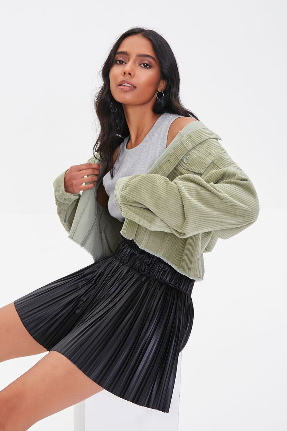 Frayed Corduroy Shacket | Forever 21 (US)