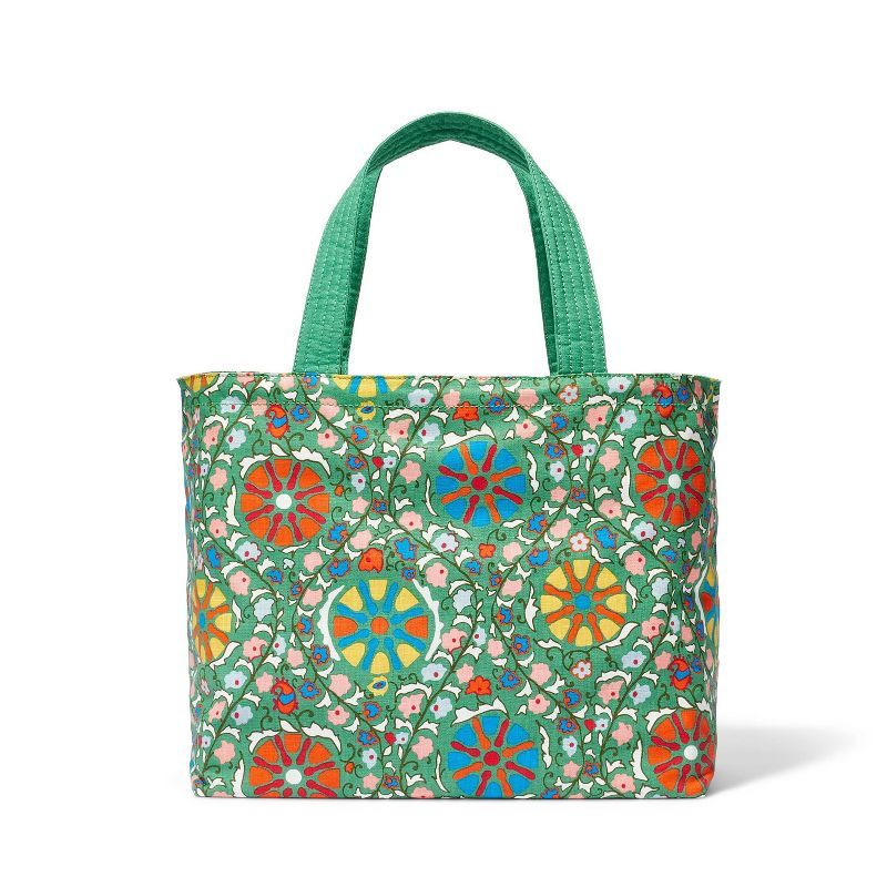Zinnia Floral Print Oversized Tote Bag - RHODE x Target Green/Red/Yellow | Target