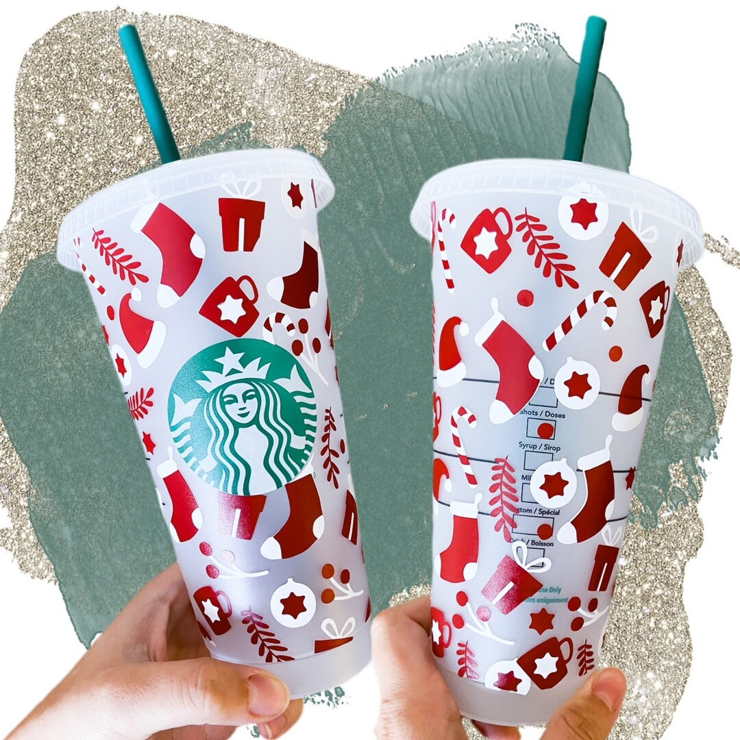 Christmas Eve Starbucks Stocking Reusable Cold Cup With Lid & - Etsy | Etsy (US)