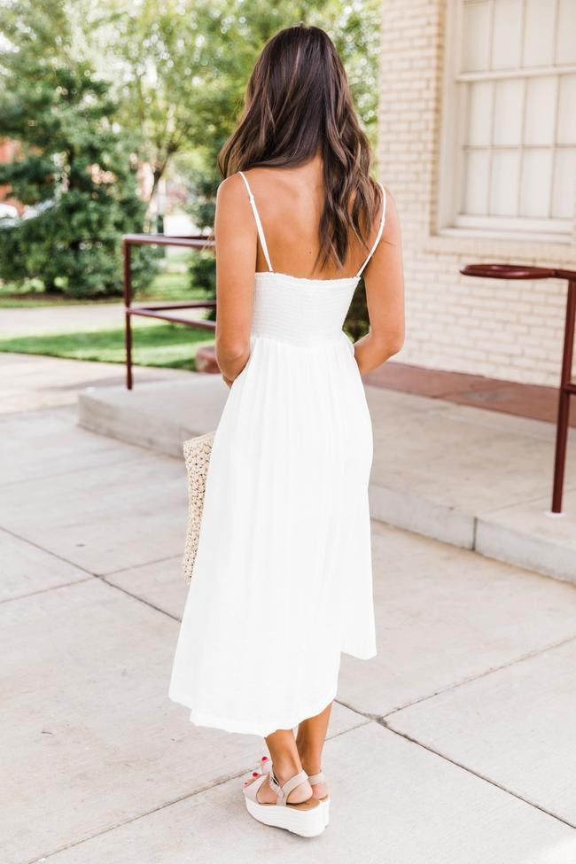 New Beginnings Midi Dress Ivory | The Pink Lily Boutique