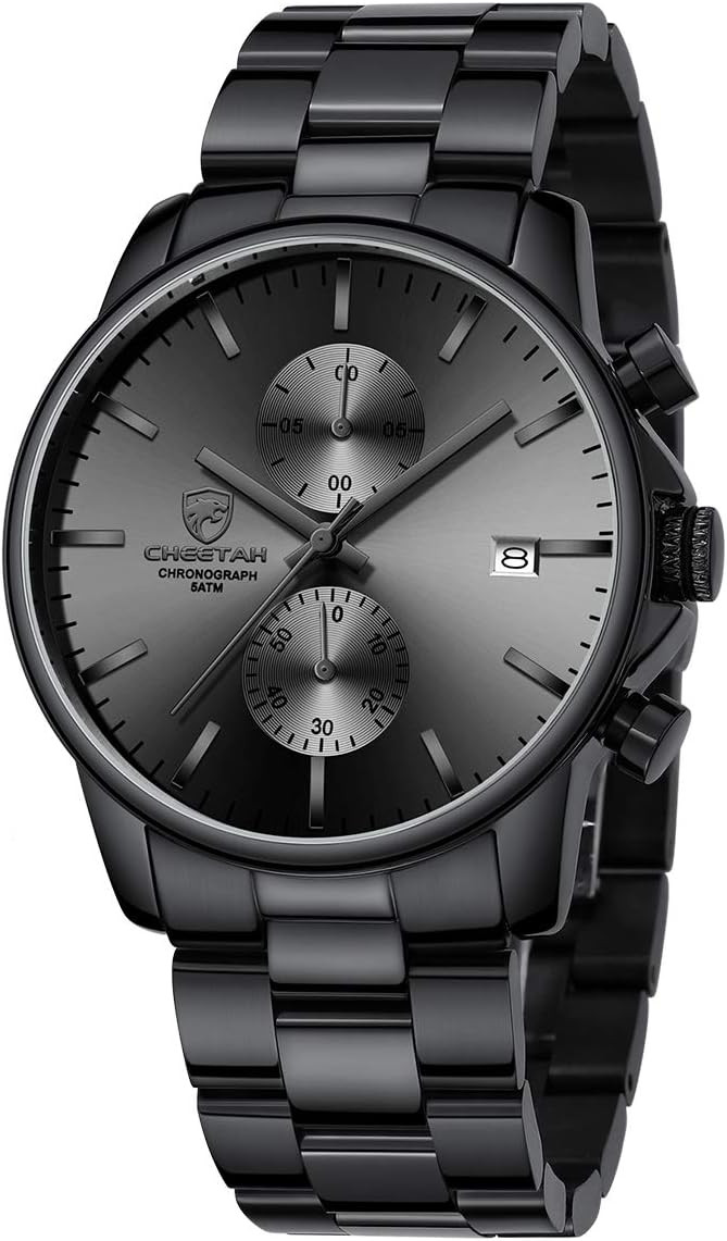 GOLDEN HOUR Men's Watches with Black Stainless Steel and Metal Casual Waterproof Chronograph Quar... | Amazon (CA)