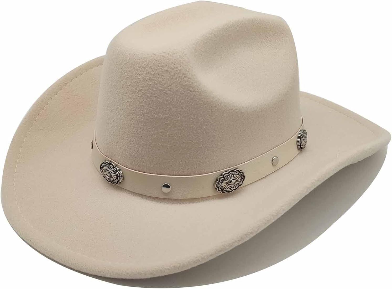Western Cowboy Hat Cowgirl Hat Unisex Men's & Women's Classic Wide Brim Felt Fedora Hat Flat Top ... | Amazon (US)