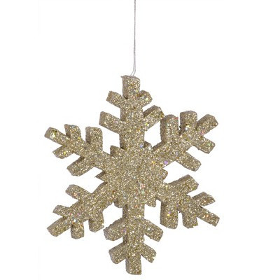 Vickerman 12" Champagne Glitter Snowflake Christmas Ornament | Target