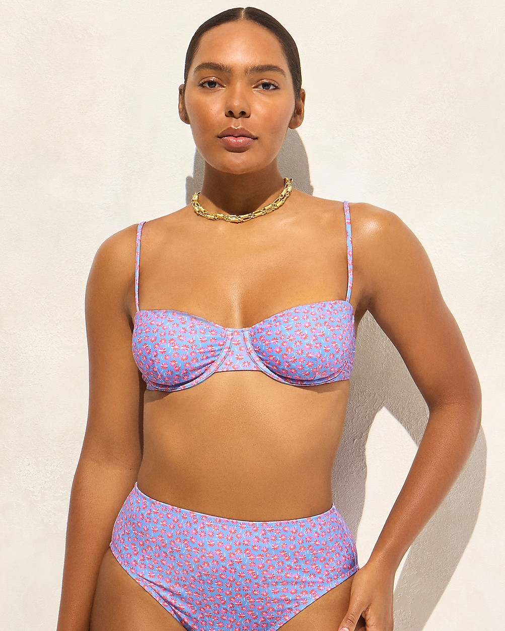 Balconette underwire bikini top in summer fields print | J. Crew US
