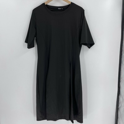 Shein Curve T-Shirt Dress Size 1XL Women Black Short Sleeves | eBay US