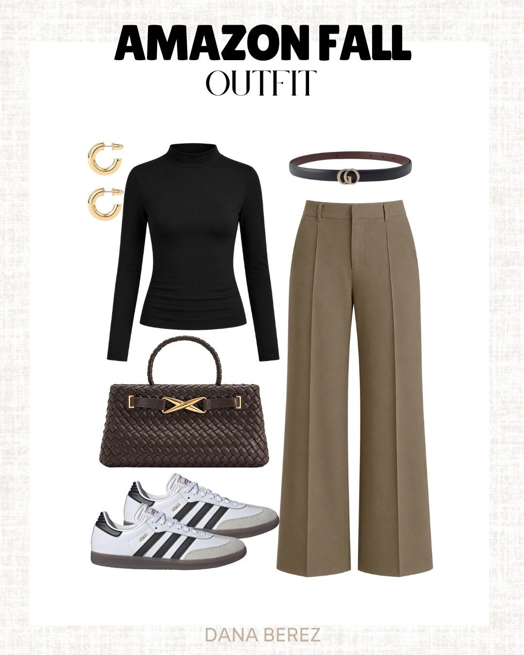 An Amazon fall outfit that looks way more expensive than it is 🤎 Tailored trousers, a sleek black top, classic sneakers, and rich brown accessories make this such an easy elevated everyday look.

Amazon fashion, fall outfit, neutral style, trouser outfit, Samba outfit, Amazon finds, elevated casual, fall basics

#LTKWorkwear #LTKSeasonal #LTKMidsize