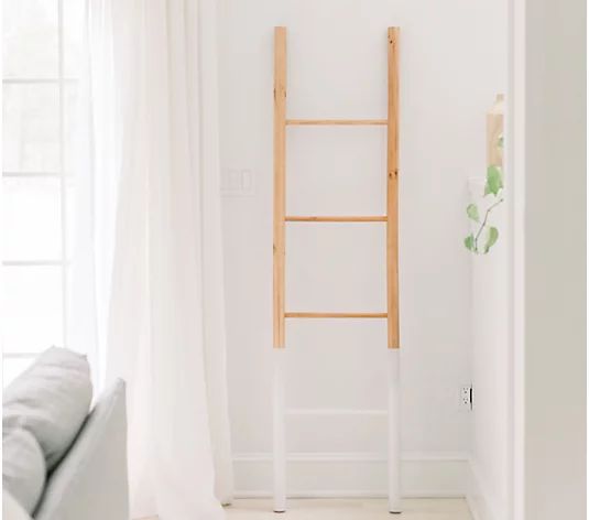 5' Wood Ladder with Dipped Legs by Lauren McBride - QVC.com | QVC