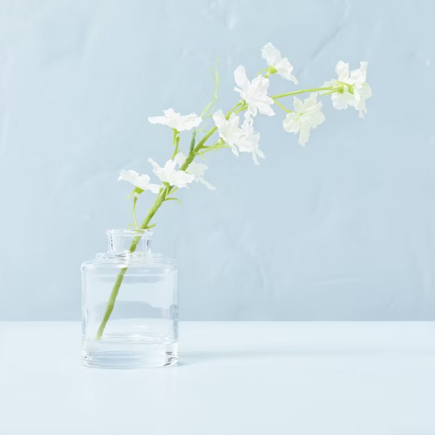 Faux White Delphinium Flower Stem Glass Arrangement - Hearth & Hand™ with Magnolia | Target
