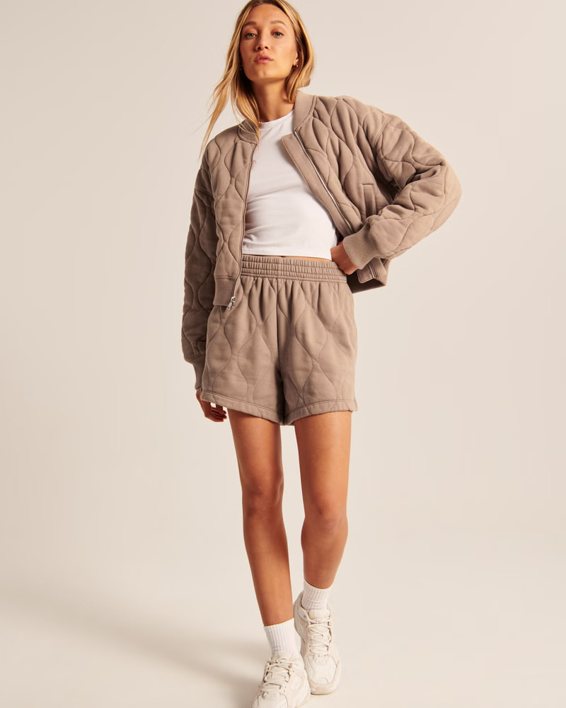 Women's High Rise Quilted Shorts | Women's New Arrivals | Abercrombie.com | Abercrombie & Fitch (US)