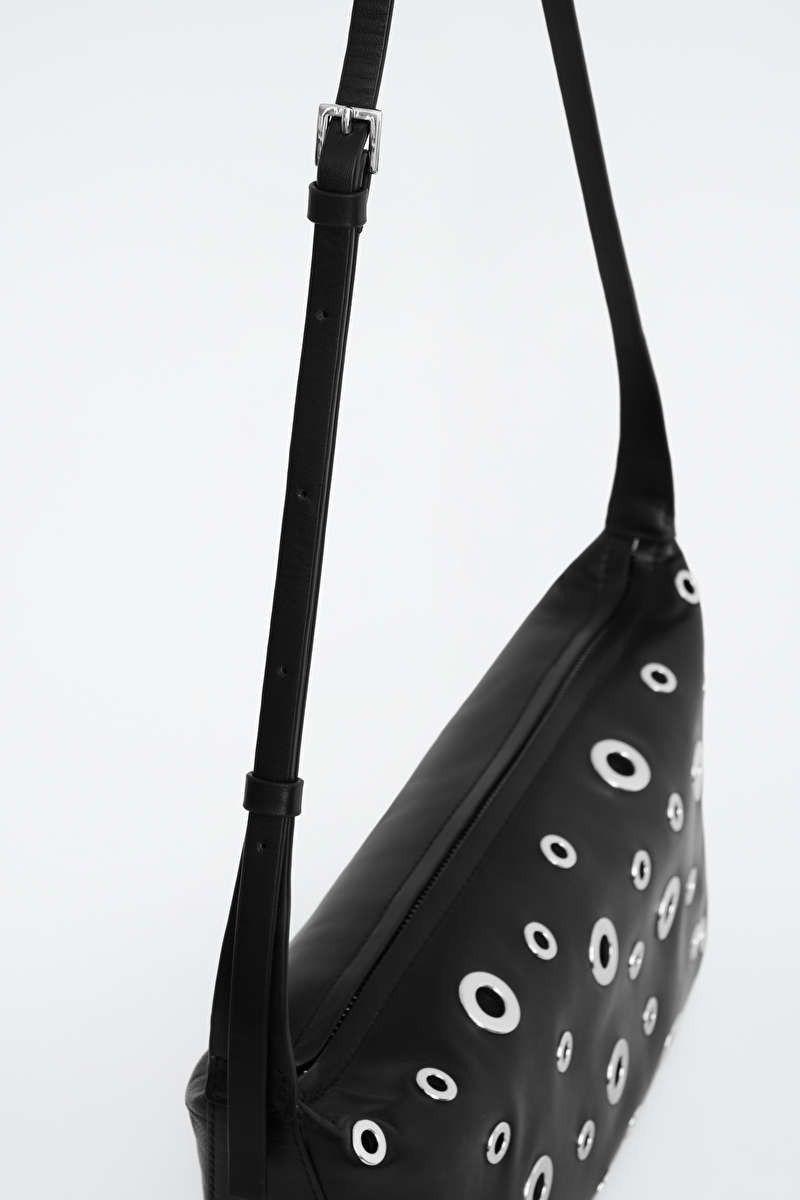 VALLEY EYELET SHOULDER BAG - LEATHER - BLACK - Shoulder bags - COS | COS (US)