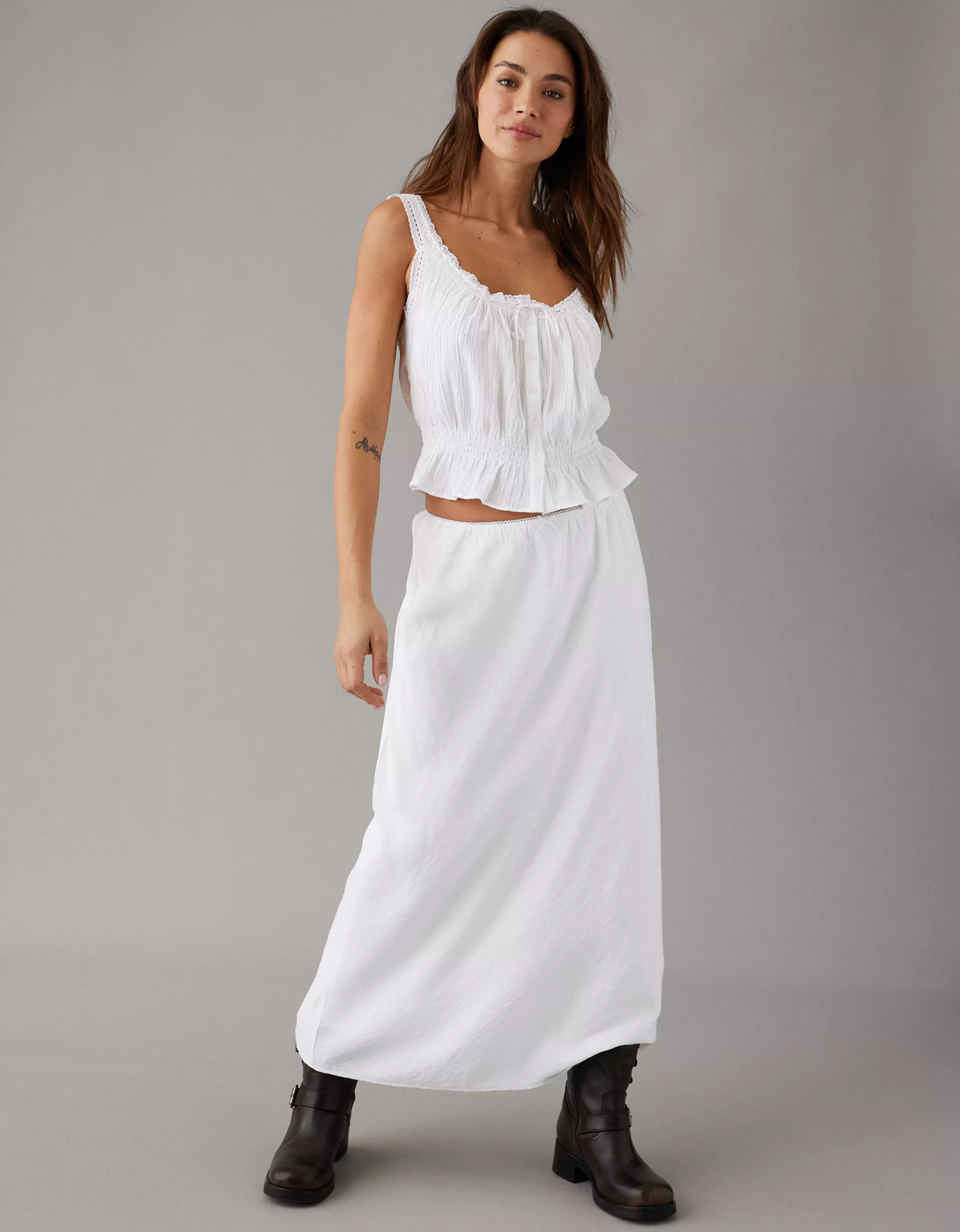 AE Button-Up Lace Cami | American Eagle Outfitters (US & CA)