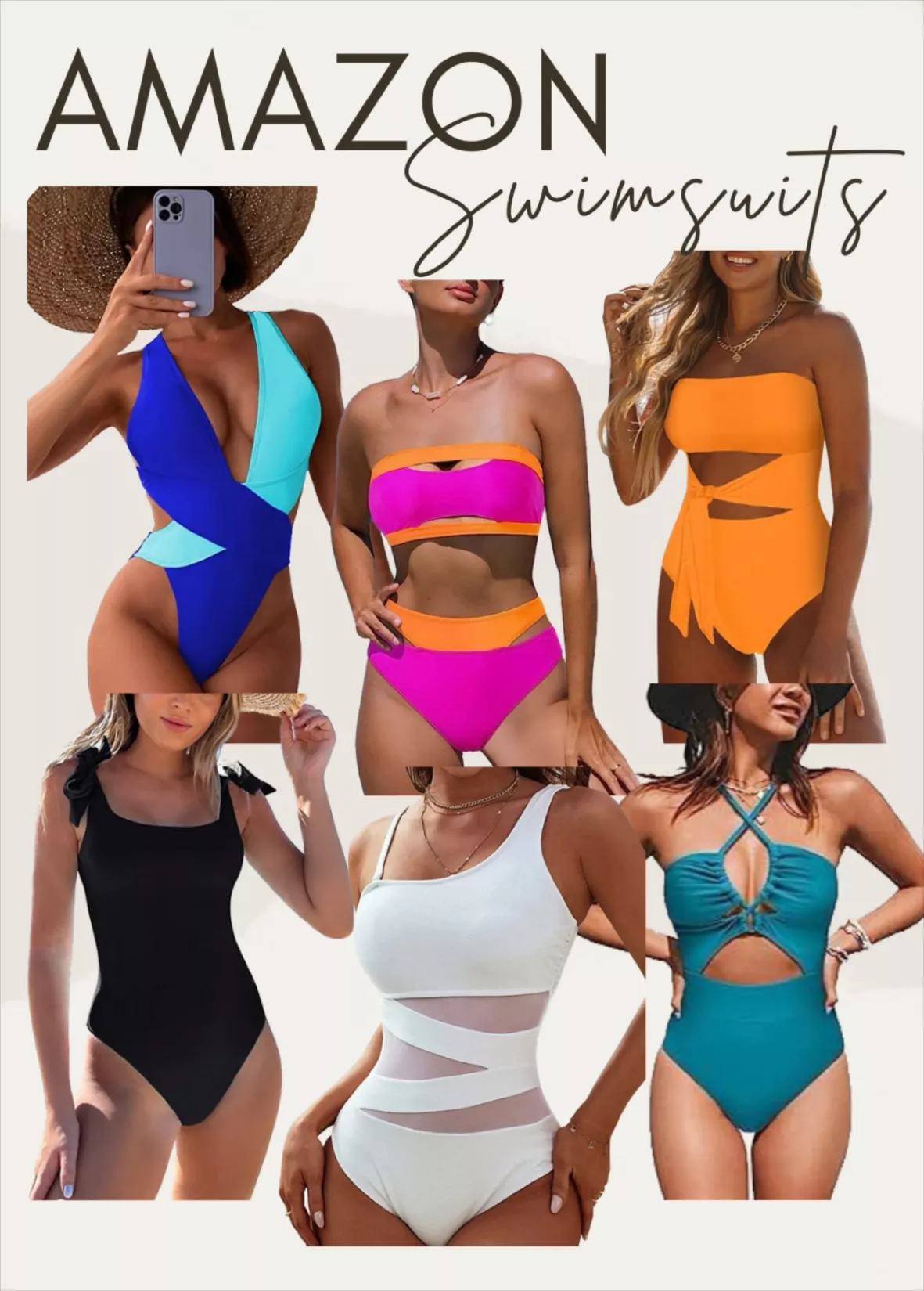 Swimsuit For Women Sexy One Piece Bathing Suit Push Up Cutout Swimsuits  Color Block High Cut Cheeky Swimwear High Waisted