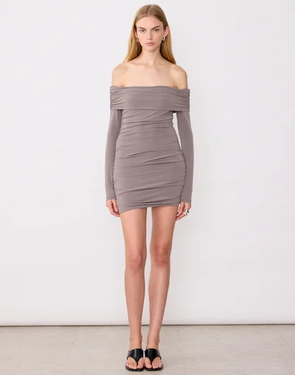 Off Shoulder Ruched Mini Dress | Glassons (Australia)