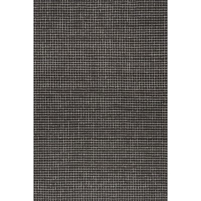 Nuloom Melrose Checked Wool Blend Area Rug, 5' x 8', Charcoal | Target
