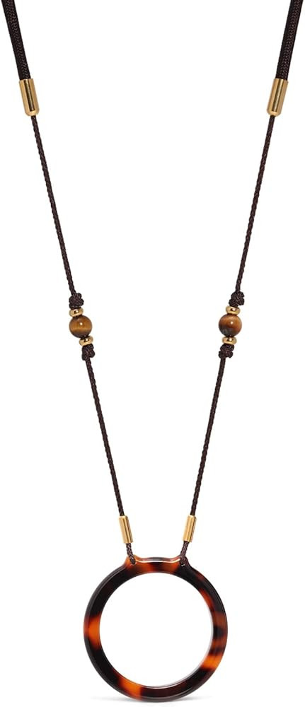 Luxury Beaded Eyeglass Necklace Holder with Tiger's Eye & Smoky Quartz – Adjustable Glasses Cha... | Amazon (US)